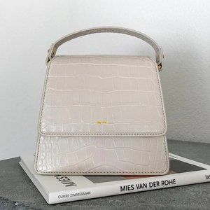 JW PEI Women's Fae Top Handle Vegan Leather Crossbody - Ivory Croc